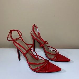 NWOT Cape Robbin Kaia Red Strappy Heel Size 10